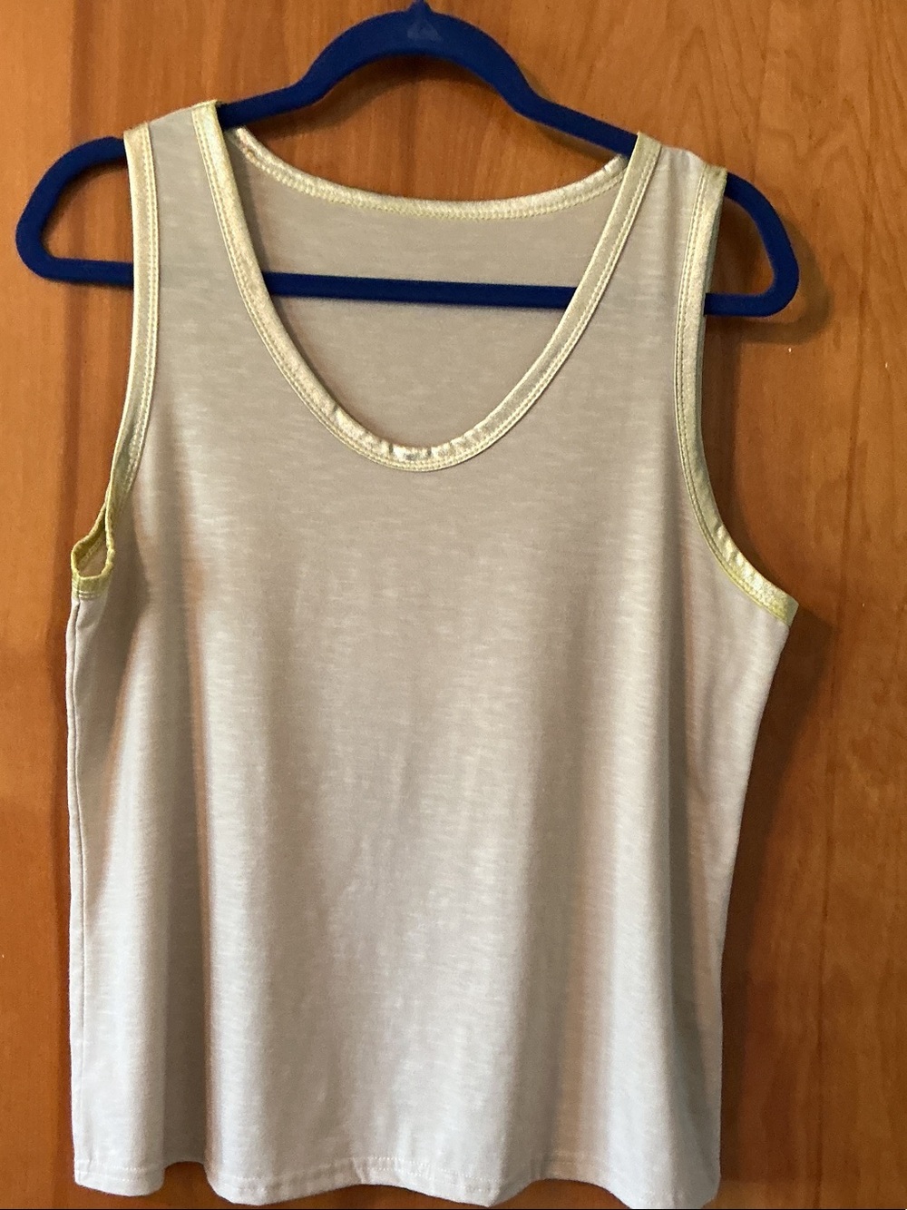 Amazon Cream Tank Top with Metallic Gold Trim